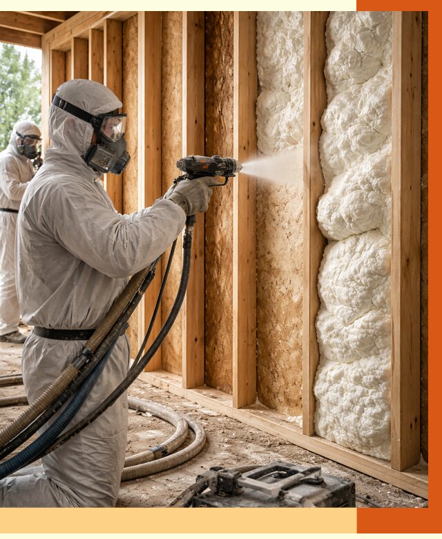 Утепление каркасного дома ППУ в Раменском от 2839 руб./м2 — работа под ключ | ТепломастерРмн