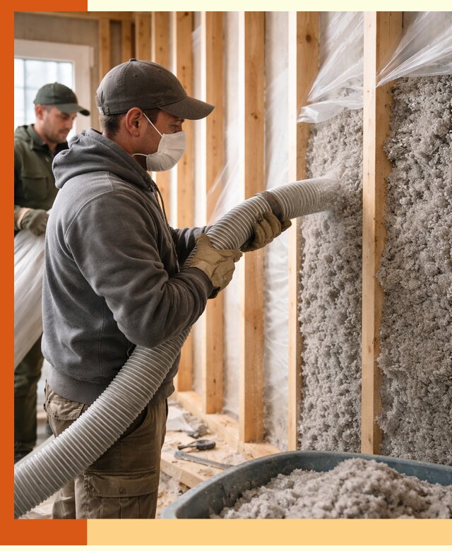 Утепление каркасного дома эковатой в Раменском — качественно и надолго