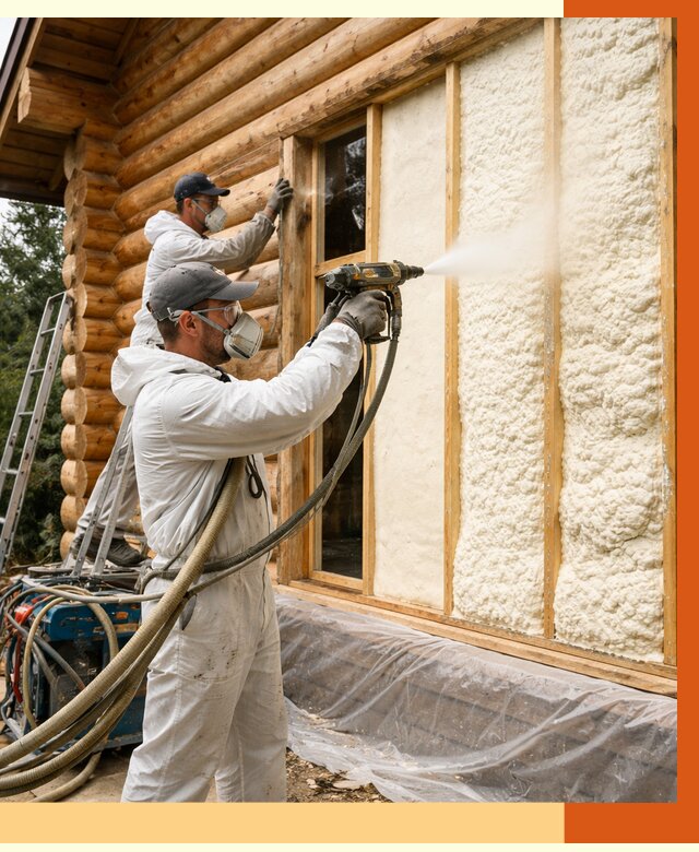 Утепление деревянного дома ППУ в Раменском от 4258 руб/м2 | ТепломастерРмн — под ключ