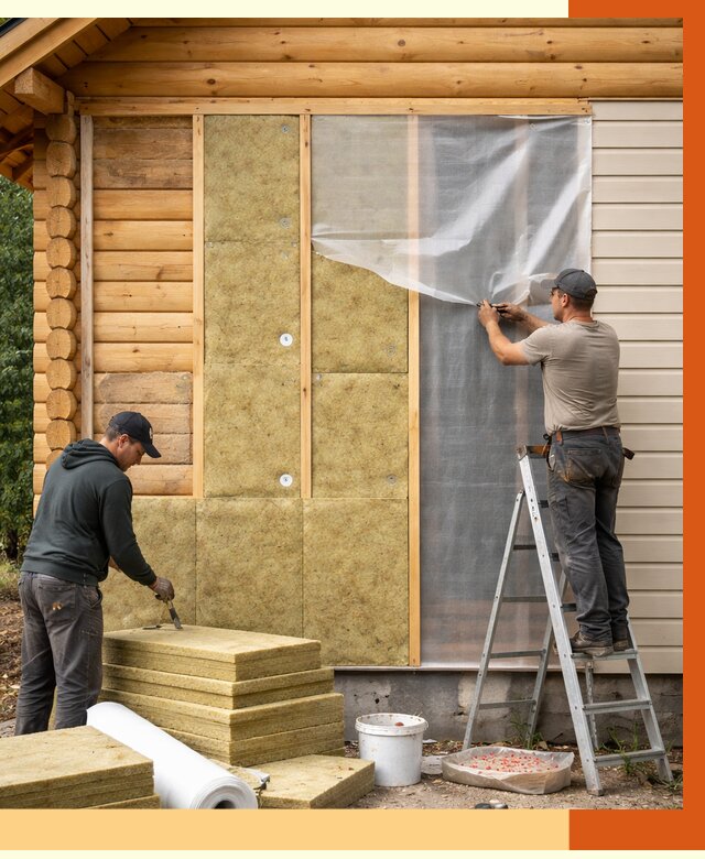 Утепление дома из бруса в Раменском от 3802 руб./м2 — работы под ключ | ТепломастерРмн