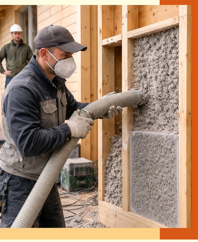 Утепление дома из бруса эковатой в Раменском от 1876 руб/м2 | ТепломастерРмн