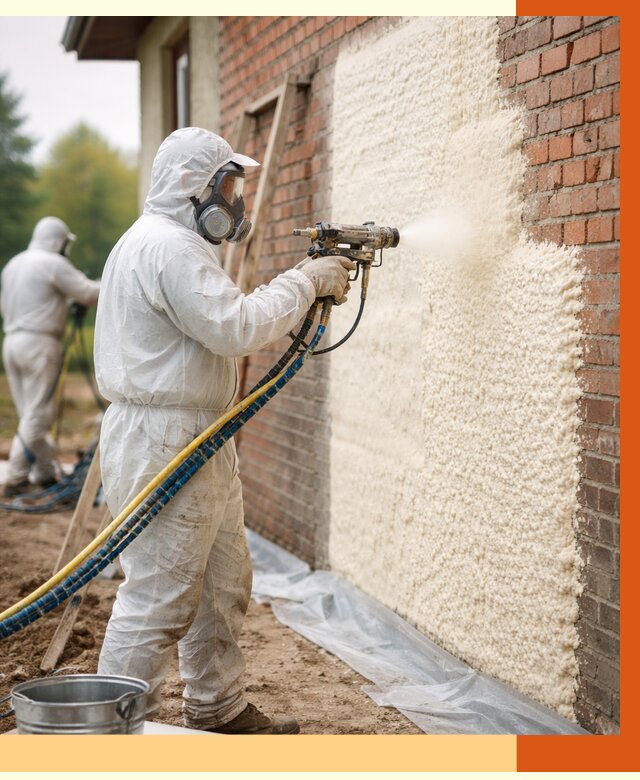 Утепление кирпичного дома ППУ в Раменском под ключ от 6590 руб. | ТепломастерРмн