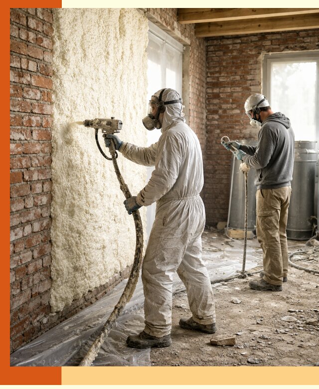 Утепление кирпичного дома пенополиуретаном в Раменском