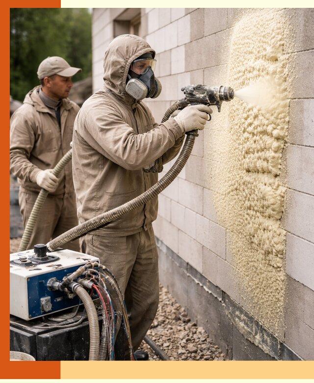 Утепление дома из газобетона ППУ в Раменском — надежная теплоизоляция