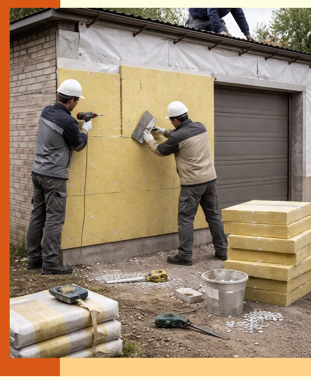 Утепление гаража снаружи в Раменском качественно и надёжно