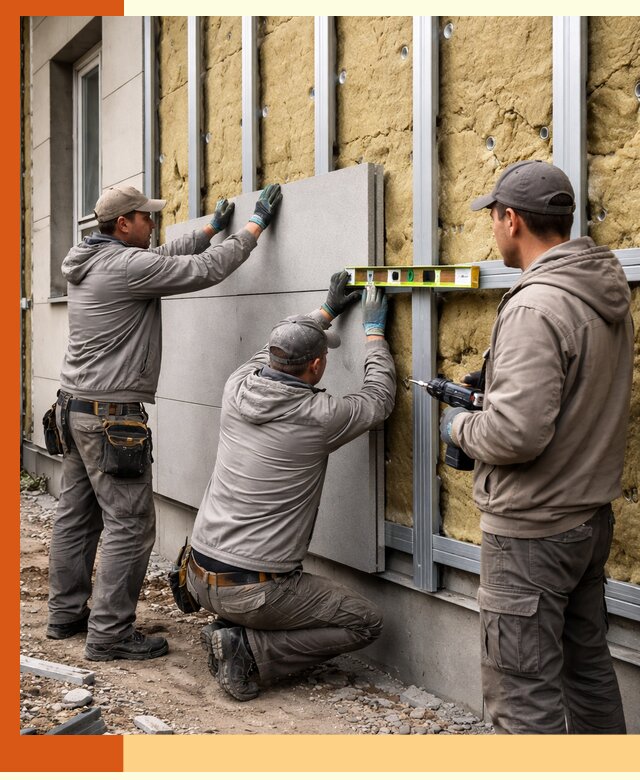 Утепление вентилируемого фасада под ключ в Раменском