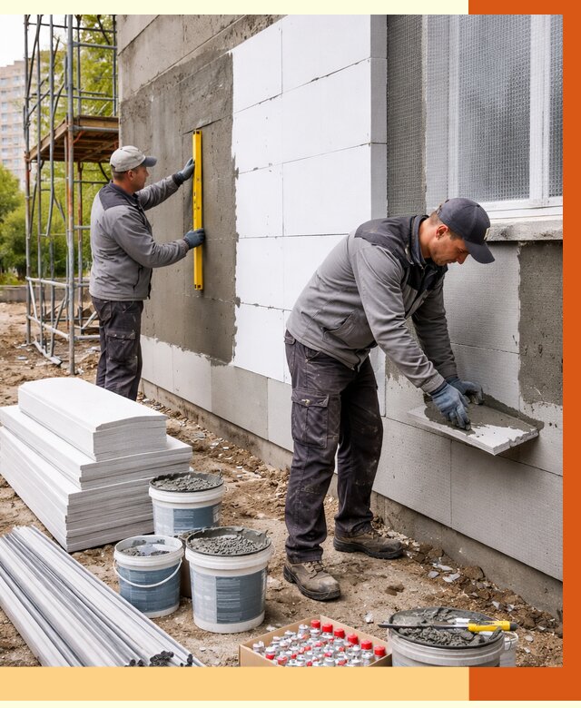 Утепление фасада и стен снаружи в Раменском от 4258 руб. | ТепломастерРмн