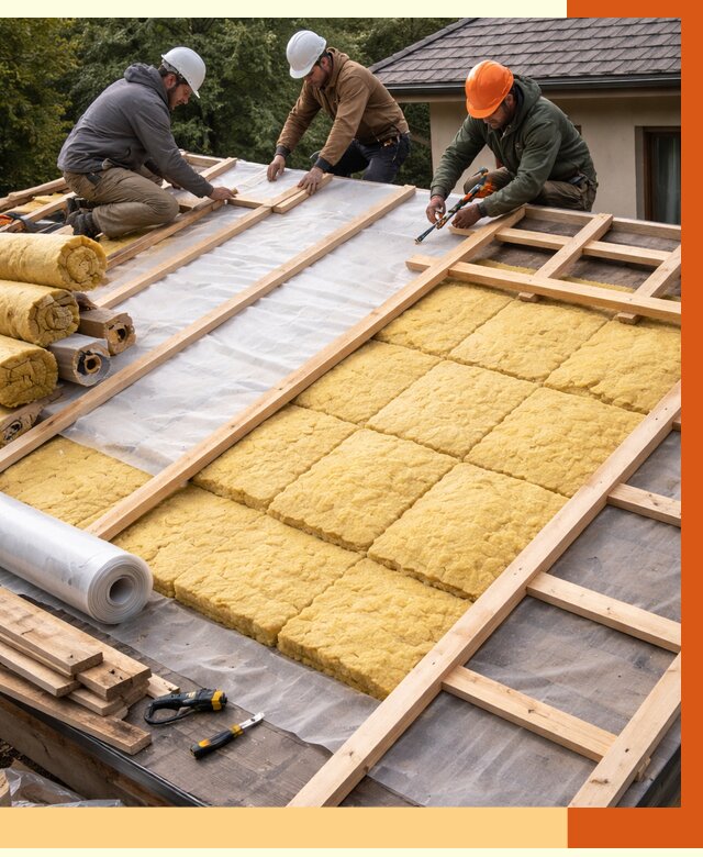 Утепление скатной крыши в Раменском от 1267 руб./м2 под ключ | ТепломастерРмн