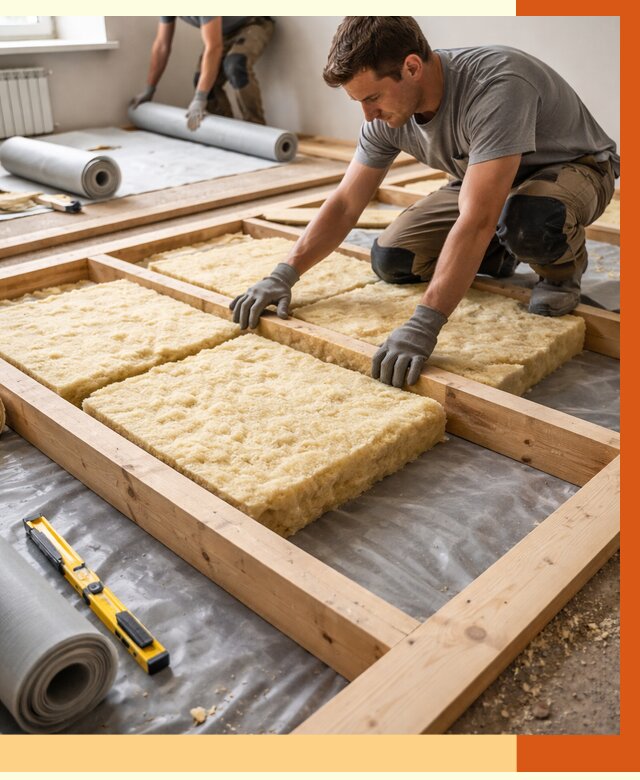 Утепление деревянного пола в Раменском от 1521 руб./м2 под ключ | ТепломастерРмн