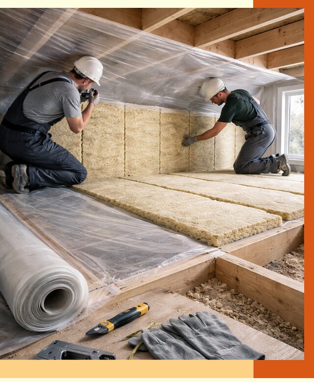 Утепление перекрытий в Раменском от 2890 руб/м2 — утепление межэтажных и чердачных | ТепломастерРмн