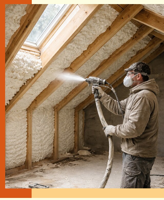 Утепление мансарды ППУ в Раменском быстро и надежно