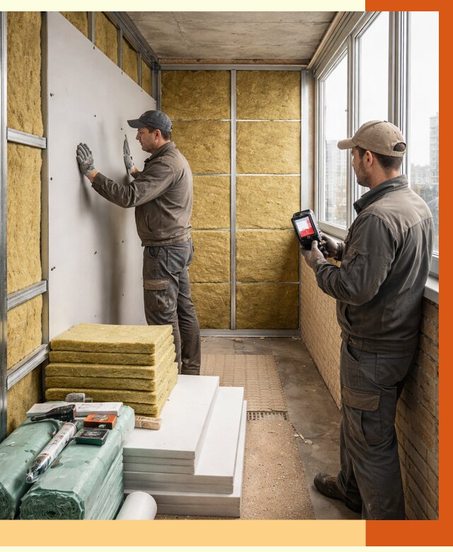 Утепление балкона в Раменском от 4563 руб. под ключ | ТепломастерРмн