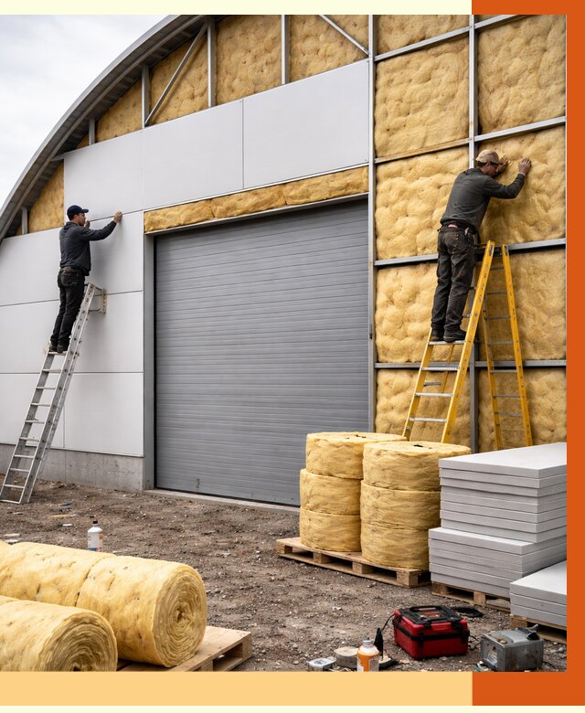 Утепление ангара пенополиуретаном в Раменском от 7300 руб./м² — комплекс от ТепломастерРмн