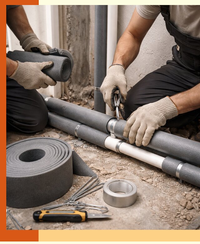 Утепление труб водоснабжения в Раменском — монтаж и защита сети