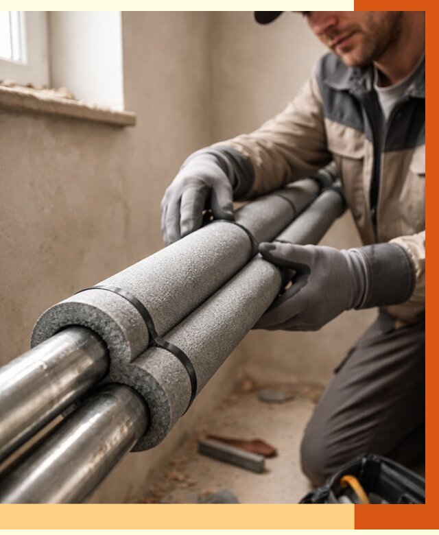 Утепление труб отопления в Раменском от 2890 руб. за м² — услуги под ключ | ТепломастерРмн