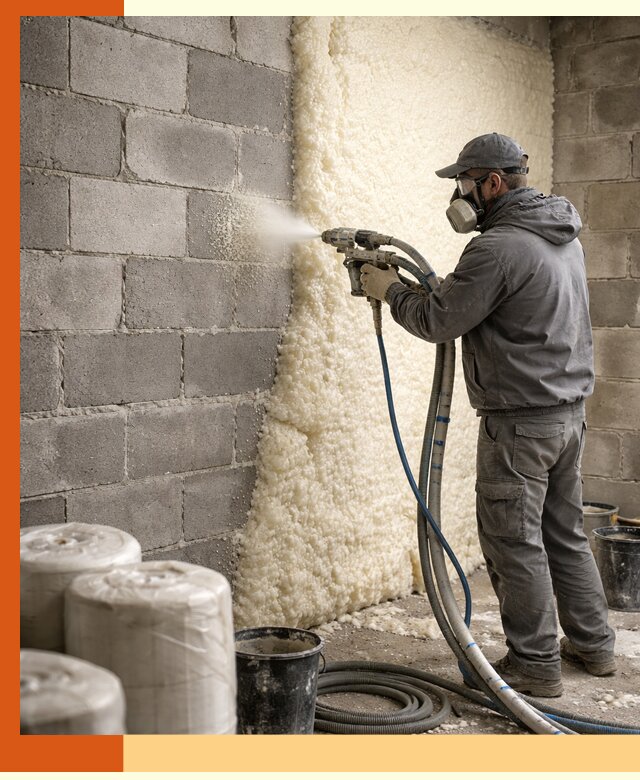 Утепление блочной стены ППУ в Раменском качественно и надёжно