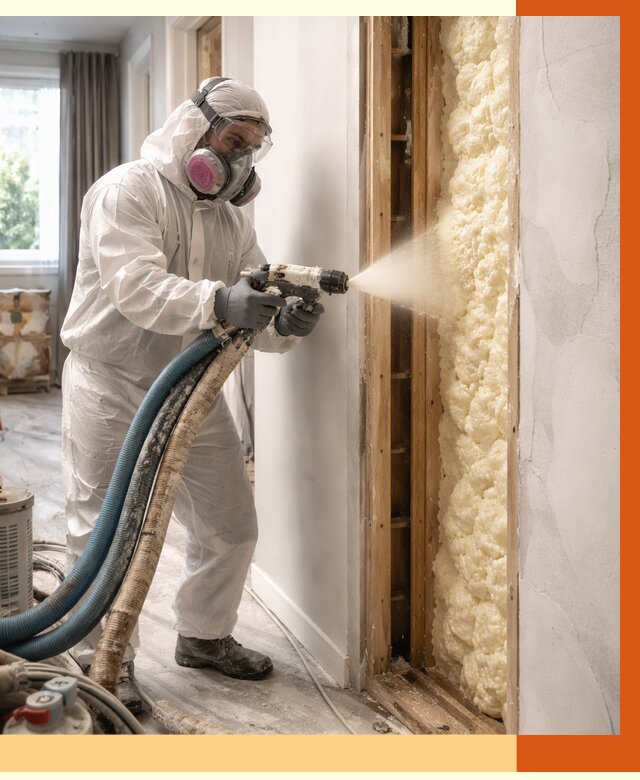 Межстеновое утепление ППУ в Раменском от 2788 руб/м2 — межстенное утепление под ключ | ТепломастерРмн