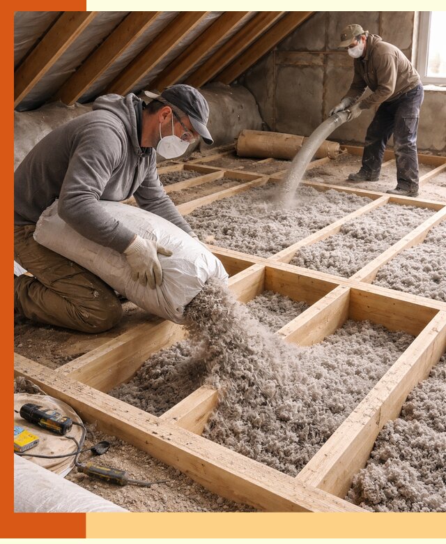 Заполнение полостей чердачного перекрытия в Раменском качественно и надёжно