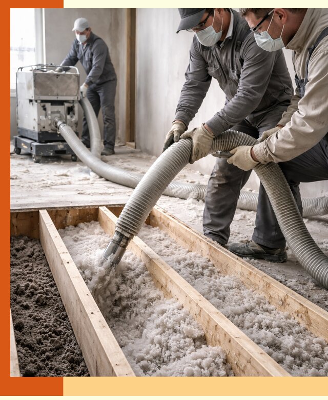 Заполнение полостей межэтажного перекрытия в Раменском эффективно и герметично