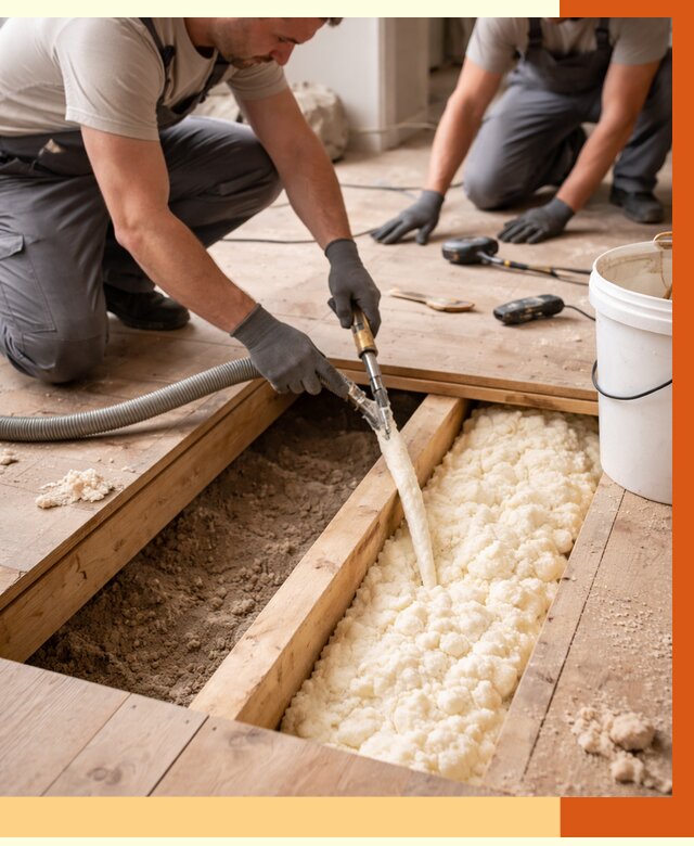 Заполнение пустот пола в Раменском от 2738 руб. — утепление пустот пола под ключ | ТепломастерРмн