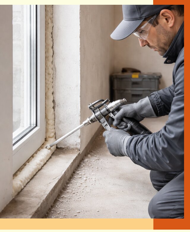 Герметизация стыков ППУ в Раменском от 1673 руб. за м2 — утепление примыканий под ключ | ТепломастерРмн