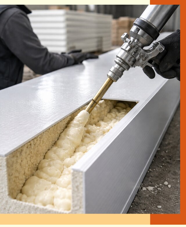 Заполнение пустот холодильных панелей в Раменском от 7604 руб. | ТепломастерРмн