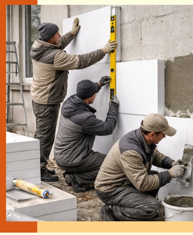 Утепление пенопластом наружных стен и фасадов в Раменском