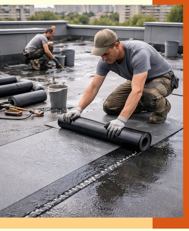 Гидроизоляция плоской кровли в Раменском от 4563 руб./м2 — профессионально | ТепломастерРмн