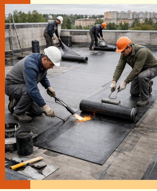 Профессиональная гидроизоляция плоской кровли в Раменском