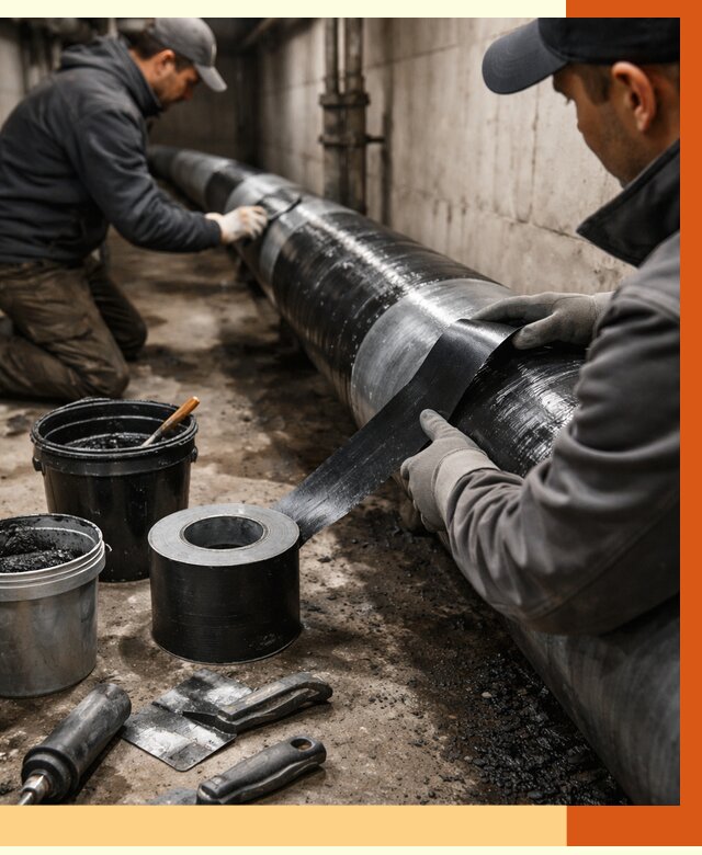 Гидроизоляция труб в Раменском от 2535 руб. — профессиональная герметизация | ТепломастерРмн