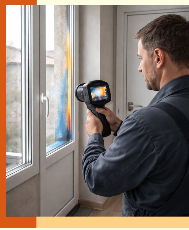 Тепловизионное обследование окон и дверей в Раменском