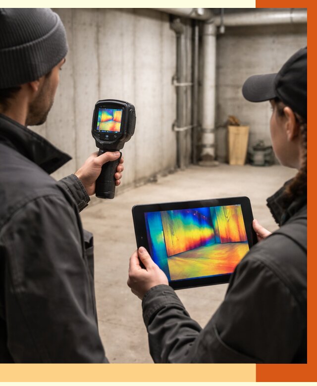 Тепловизионное обследование подвала в Раменском от 4563 руб. — проверка гидроизоляции | ТепломастерРмн