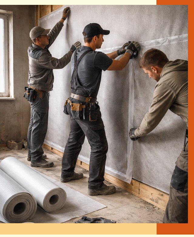 Монтаж ветроизоляции в Раменском от 4563 руб./м2 — профессионально | ТепломастерРмн